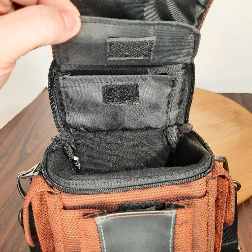 Tumi T-Tech Pulse Digital Camera Bag Orange Travel Case Padded Shoulder Strap